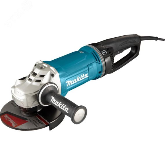 Шлифмашина угловая 180мм, 2800Вт, 8500об, AFT, D-образная поворотная рукоятка, плавный пуск, антивибр, поддержка оборотов, расцепляющая муфта, тормоз  Makita GA7071X1