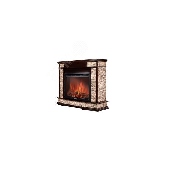 Портал для камина Scala 25 из камня бурый сланец и шпон темный дуб Firelight Scala 25 BDO