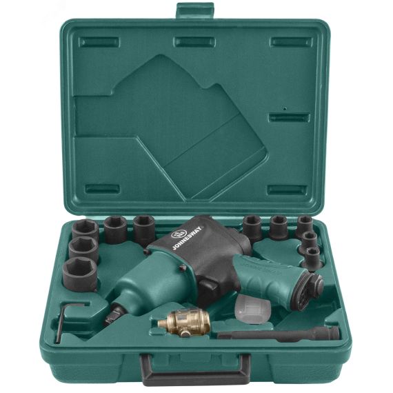 Набор гайковерт пневматический ударный 1/2''DR 8000 об/мин., 780 Нм с аксессуарами, 17 предметов Jonnesway JAI-1044K