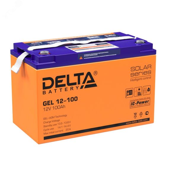 Аккумулятор GEL 12В 100Ач Delta GEL 12-100