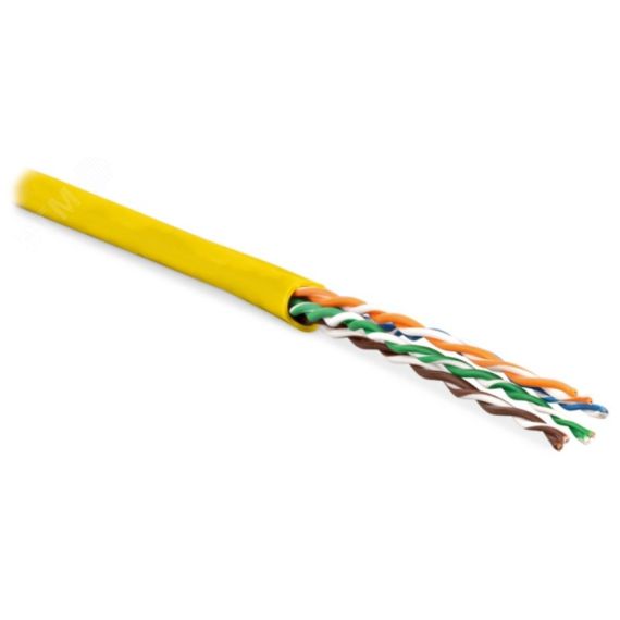 Кабель витая пара UUTP4-C5E-P24-IN-LSZH-YL-305 (305 м) неэкран U/UTP Hyperline UUTP4-C5E-P24-IN-LSZH-Y