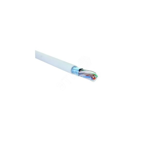 Кабель витая пара F/UTP, категория 5e, 4 пары,    24AWG, нг(А)-HF внутренней прокладки, белый, 305м Eurolan 19C-F5-12WT-B305
