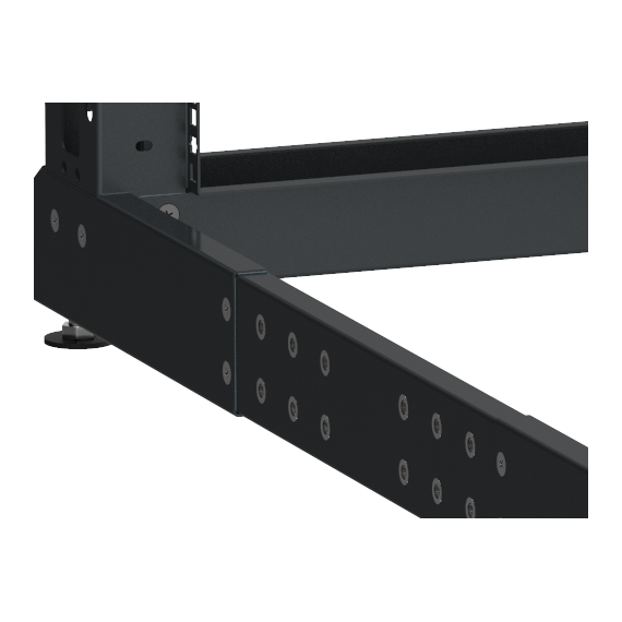 19" монтажные профили регулируются по глубине с шагом 50 мм.