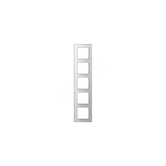 Рамка 5-я для горизонтальной/вертикальной установки  Серия- ACreation  Материал- стекло  Цвет- белый JUNG AC585GLWW