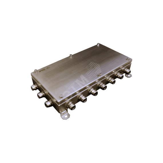 Коробка монтажная огнестойкая КМ-О (64к)-IP66-2040, корпус из нержавеющей стали, количество вводов 20 Гефест-СПб КМ-О (64к)-IP66-2040 нерж