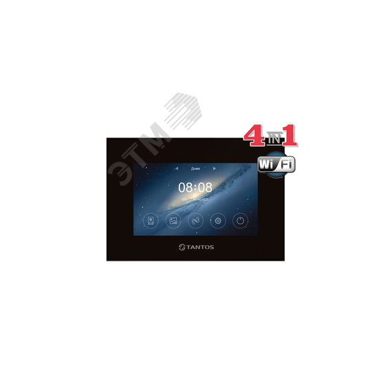 Монитор цветного видеодомофона Tantos Marilyn HD Wi-Fi IPS (black) VZ