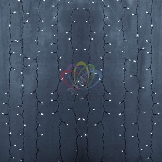 Гирлянда светодиодный Дождь 2х9м, постоянное свечение, прозрачный провод, 230 В, диоды белые Neon-Night 235-195