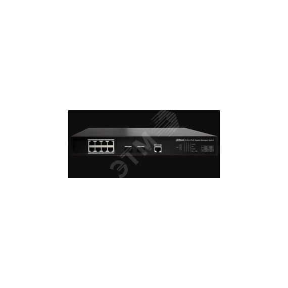 Коммутатор управляемый L2, PoE, 10x1000 Мб/с RJ45, 150 Вт Dahua DH-PFS4210-8GT-150