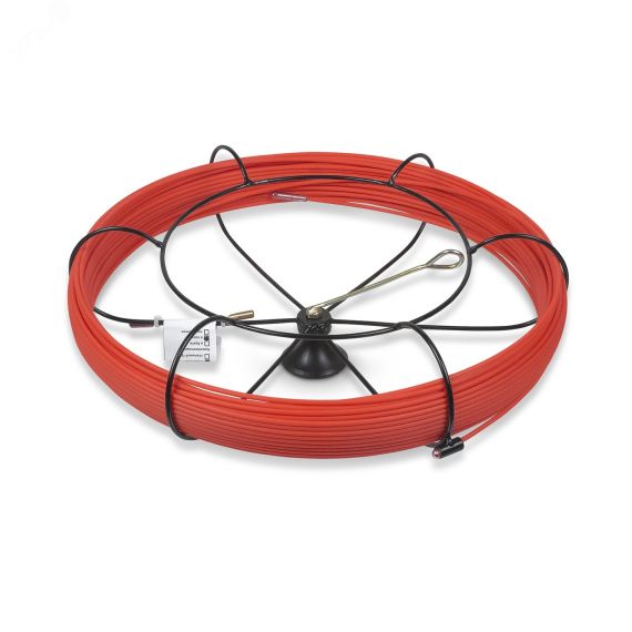 Устройство для протяжки кабеля мини УЗК в металлической кассете тип №2, 150м (стальной пруток в полиэтиленовой оболочке, диаметр 3,5 мм) Cabeus Pull-S2-3,5-150m