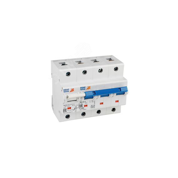 Выключатель автоматический трехполюсный 125А C 8kA OptiDin BM125-3C125-НР-8ln-УХЛ3 КЭАЗ 336379