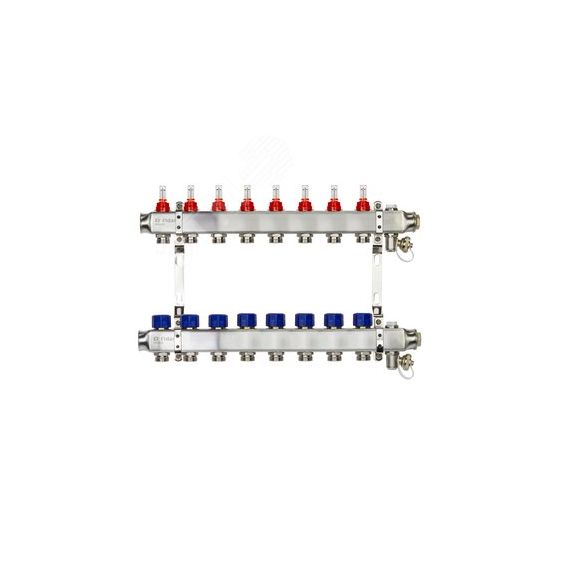Коллекторная группа SSM-8RF set 8 контуров 1' x 3/4' с расходомерами и кронштейнами Ридан 088U0958R