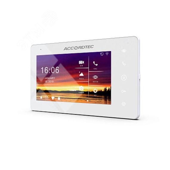 Монитор домофона цветной AT-VD 710W K EXEL AccordTec AT-07820