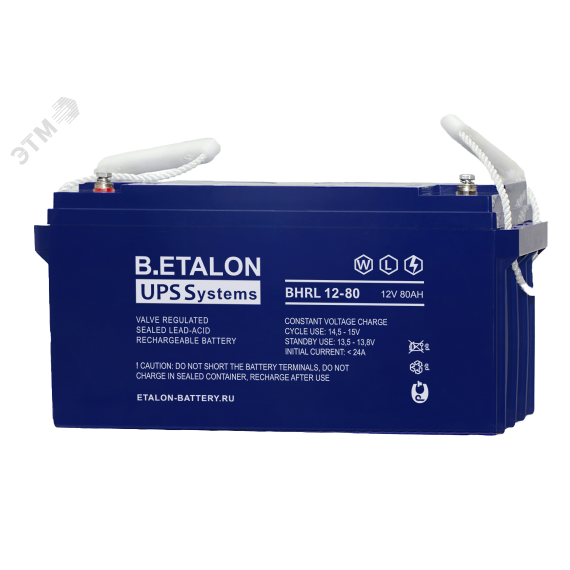 Аккумулятор B.ETALON BHRL 12В 80 А/ч Etalon Battery 800-12/80S