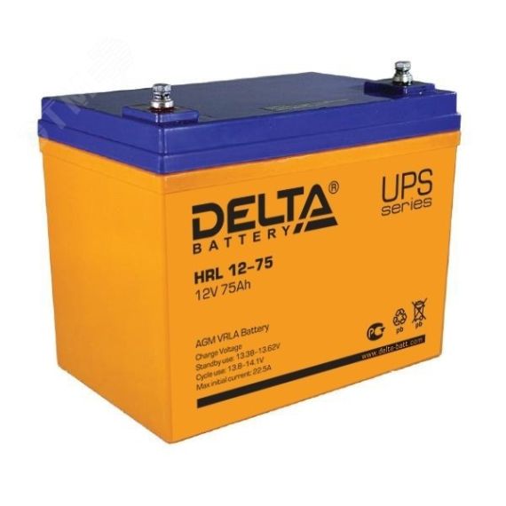 Аккумулятор HRL X 12В 75Ач Delta HRL 12-75 Х