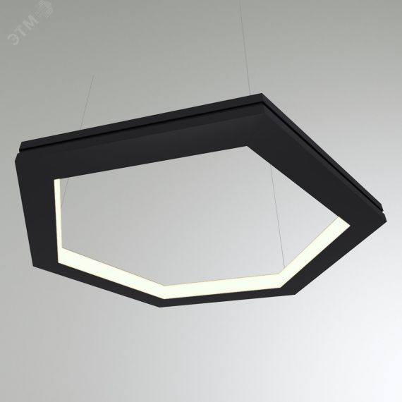 Светильник светодиодный RVE-PLS5070-HEXA-IN-2444-P (Шестиугольник внутрь 2444x2116x50мм сег. 1222мм 50x70мм 180Вт подвесной 4000K Анод) RVElektro RVE00000695