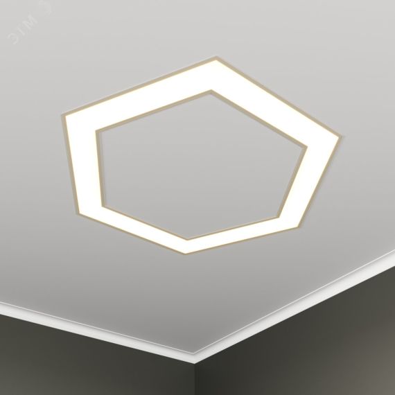 Светильник светодиодный RVE-LBX-HOLE-HEXA-930-V (Шестиугольник с отв. 930х809х100мм S80мм 60Вт встраиваемый 4000K Белый) RVElektro RVE00002948