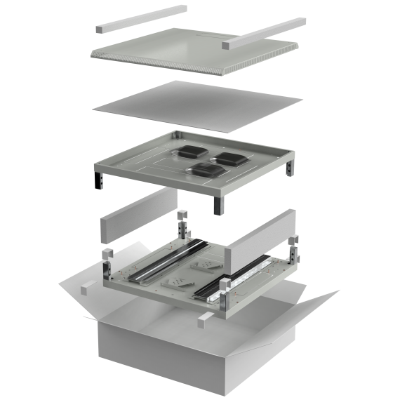 ITK LINEA N Комплект основание и крыша 600х600мм для шкафа 18-27U серый