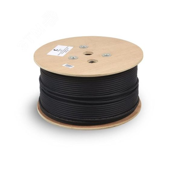 Кабель витая пара SFTP-4P-Cat.5e-SOLID-OUT-LSZH-UV экранированная SFTP (SF/UTP), категория 5e, 4 пары (24 AWG), одножильный, для внешней прокладки (+7 Cabeus SFTP-4P-Cat.5e-SOLID-OUT-LSZH-UV