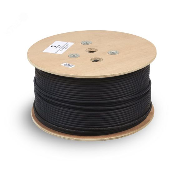 Кабель витая пара SFTP-4P-Cat.5e-SOLID-OUT-LSZH-UV экранированная SFTP (SF/UTP), категория 5e, 4 пары (24 AWG), одножильный, для внешней прокладки (+7 Cabeus SFTP-4P-Cat.5e-SOLID-OUT-LSZH-UV