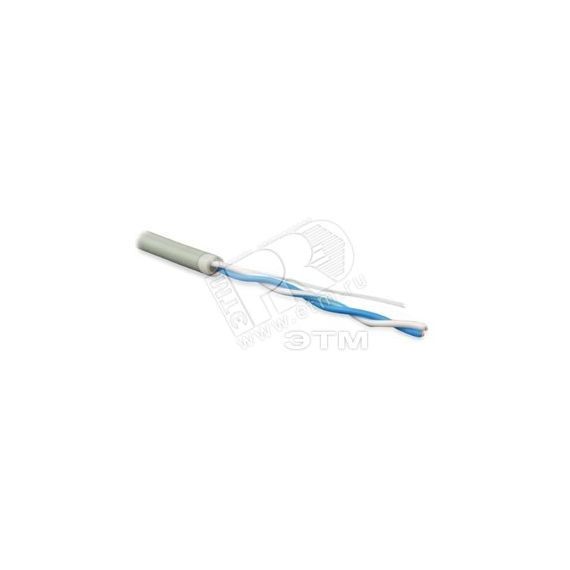Кабель витая пара. неэкранированнаят U/UTP. категория 5. 2 пары (24 AWG). многожильный (patсh). LSZH. нг(С)-HF. -20C - +75C. серый (500 м) Hyperline 229836