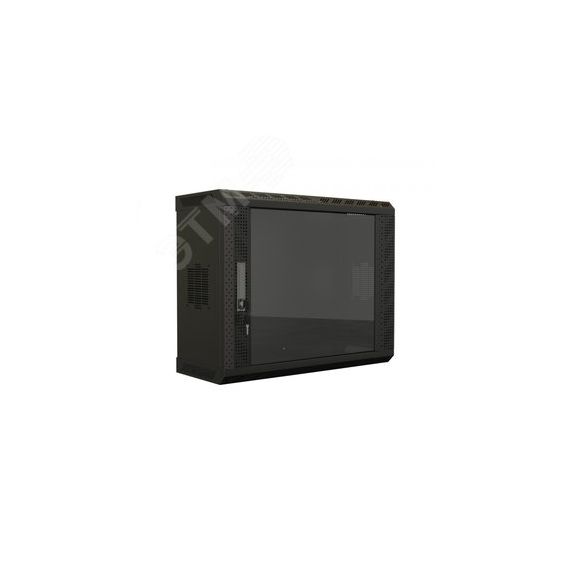 Шкаф настенный 19-дюймовый (19'')15U740х600х250стекл дверь Hyperline TWS-1525-GP-RAL9004