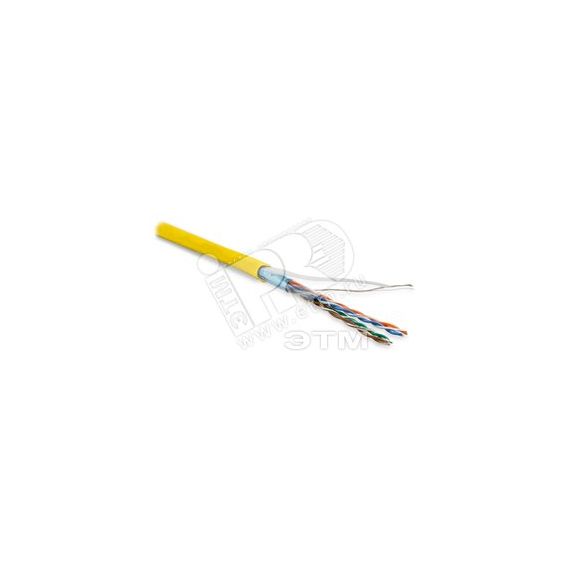 Кабель витая пара. экранированная F/UTP. категория 5e. 4 пары (26 AWG). многожильный (patch). экран - фольга. LSZH. нг(С)-HF. –20C – +75C. желтый (305 Hyperline 236866