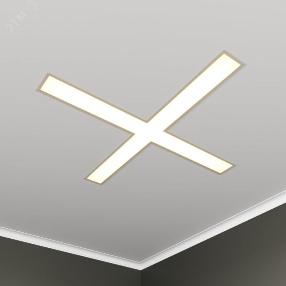Светильник светодиодный RVE-LBX-KRESCENT-546-VG (Крест 546х546х110мм S80мм 24Вт встраиваемый под шпаклевку 4000K Белый) RVElektro RVE00003534