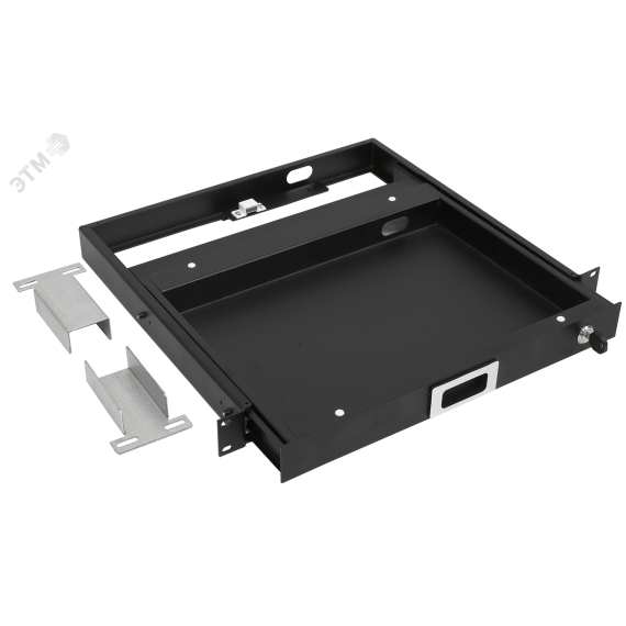 Полка выдвижная клавиатурная 19д 1U 400мм черная by ZPAS ITK ZP-SS05-K-1U-45