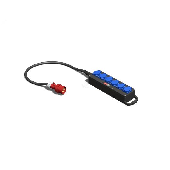 Устройство распределительное переносное твердая резина IP44 16A корпус 115х430х72 черный AlpenBox 0150011