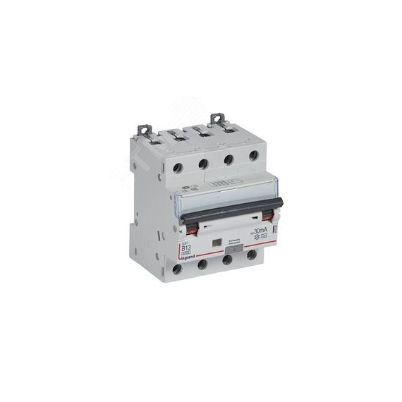 Выключатель автоматический дифференциального тока DX3 B13А 4П 30mА-А LEGRAND 411356