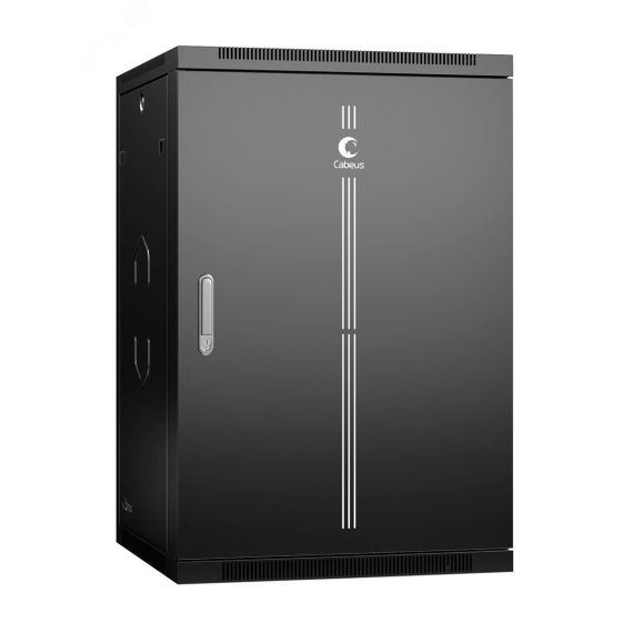 Шкаф телекоммуникационный настенный 19дюймов 18U Cabeus SH-05F-18U60/60m-BK