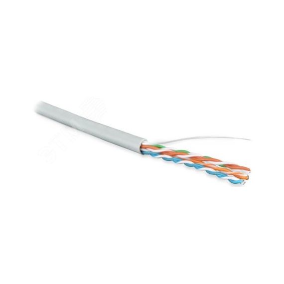 Витая пара UTP U/UTP категория 5e 4 пары 24 AWG одножильный LSZH серый (305м) Hyperline 42045