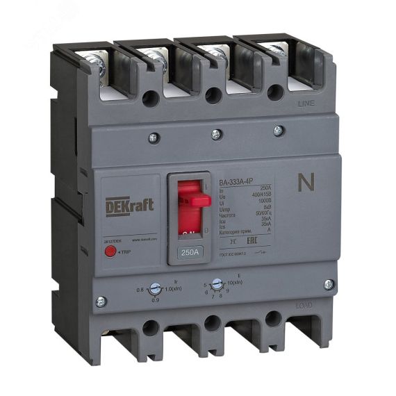 Силовой авт. выкл. 4P 250A 35кА ВА-333А SE (Dekraft) 28127DEK