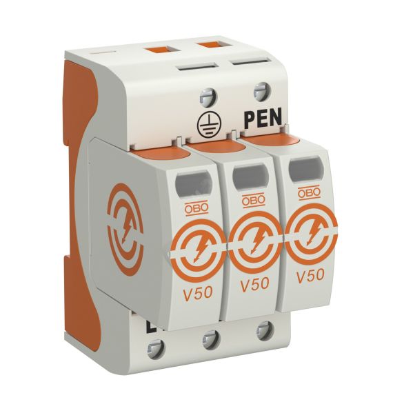 УЗИП для силовых сетей 3-полюсный (Класс I+II), 280 В OBO Bettermann V50-3-280