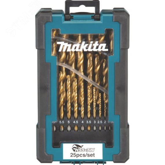 Набор сверл по металлу HSS-TiN Economy, 25 шт. (1-13 мм) (в упаковке 6 наборов) Makita D-72235-6