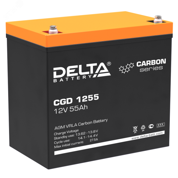 Аккумулятор CGD 12В 55Ач Delta CGD 1255