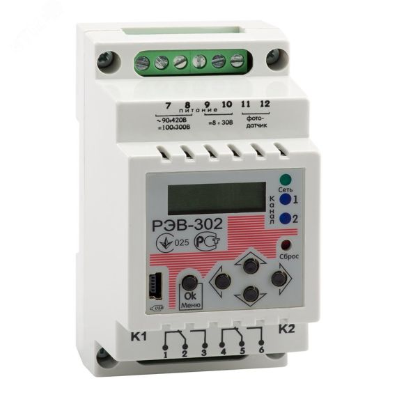 Реле универсальное OptiDin РЭВ-302-УХЛ3.1 КЭАЗ 114073