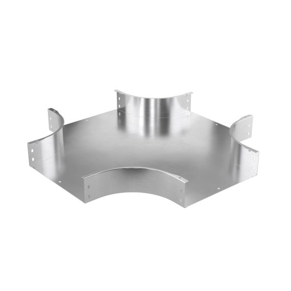 Ответвитель Х-образный 100х500, 0,8 мм, AISI 304 в комплекте с крепежными элементами и соединительными пластинами, необходимыми для монтажа