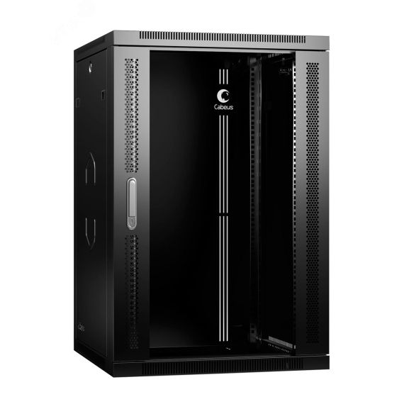 Шкаф телекоммуникационный настенный 19дюймов 18U Cabeus SH-05F-18U60/35-BK