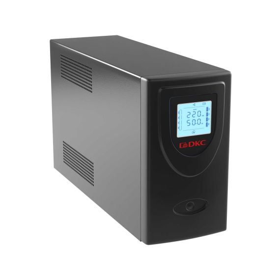 Линейно-интерактивный ИБП ДКС серии Info LCD, 2000 ВА/1200 Вт, 1/1,2xIEC C13, 2xSchuko, USB + RJ45, LCD, 2x9Aч