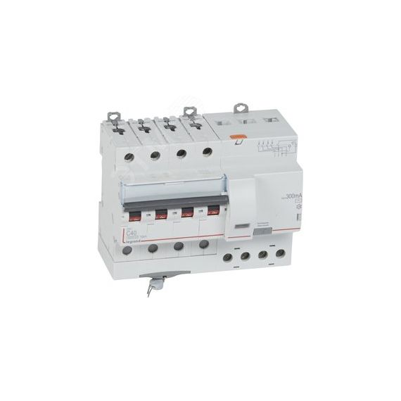 Выключатель автоматический дифференциального тока DX3 4 полюса C40А 300MА-АC 7м LEGRAND 411209