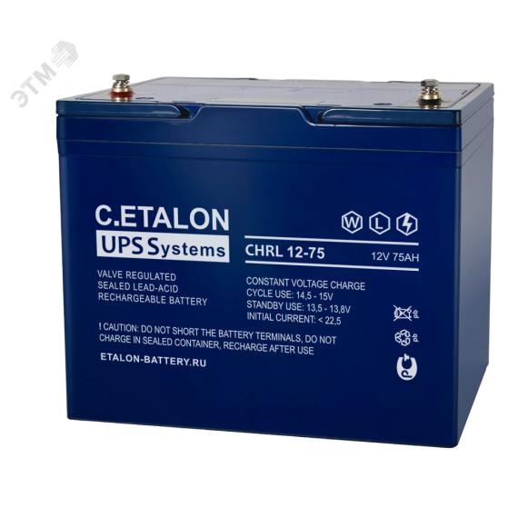 Аккумулятор C.ETALON CHRL 12В 75 А/ч Etalon Battery 700-12/75S