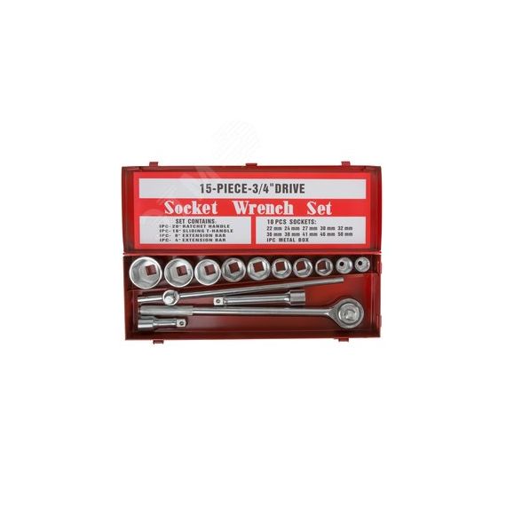 Набор вороток (трещотка) 3/4'' + головки 22-50 мм, 14 шт FIT 62470