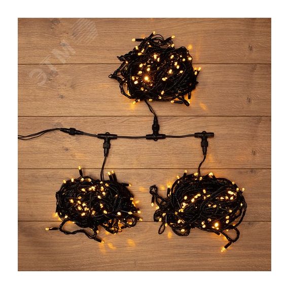 Гирлянда LED ClipLight 24V, 3 нити по 20 м, свечение с динамикой, диоды желтые Neon-Night 323-301