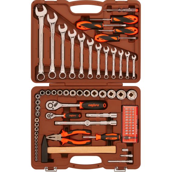 Набор инструмента универсальный 1/4'', 1/2''DR, 88 предметов Ombra OMT88S