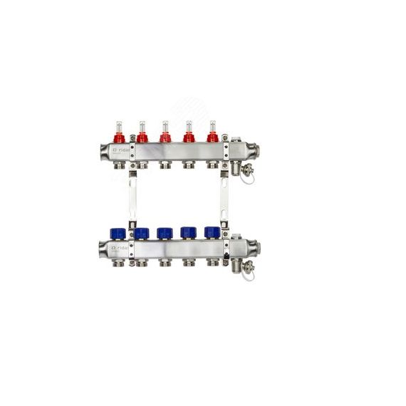 Коллекторная группа SSM-5RF set 5 контуров 1' x 3/4' с расходомерами и кронштейнами Ридан 088U0955R