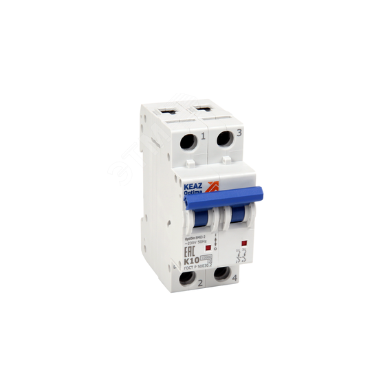 Выключатель автоматический двухполюсный 4А Z 10кА AC OptiDin BM63-2Z4-10-УХЛ3 КЭАЗ 262617