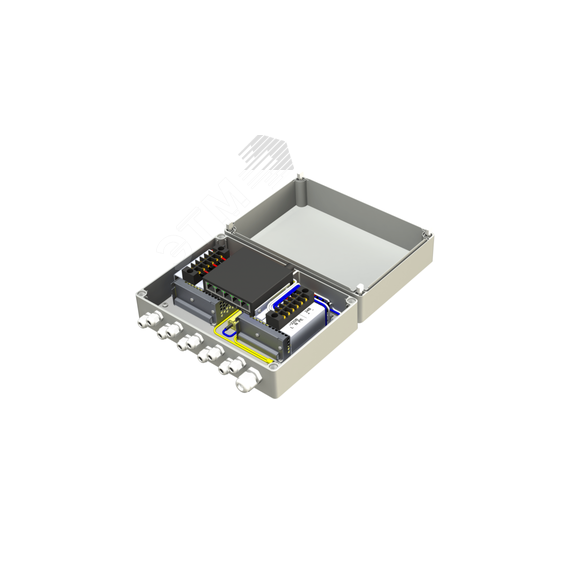 Узел коммутационный 5хRJ45, АС 220В, 50 Гц IP66, 250х205х100 мм Тахион 40108