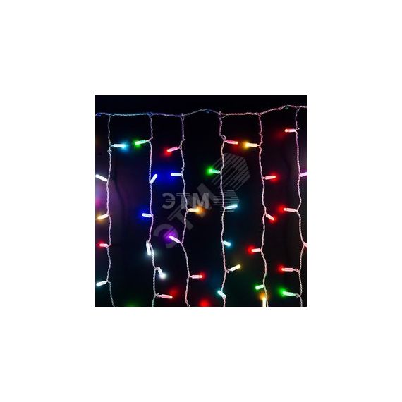 Гирлянда светодиодный Дождь 2х1,5 м, прозрачный провод, 230 В, диоды RGB, свечение с динамикой при приобретении контроллера 245-908 Neon-Night 245-309