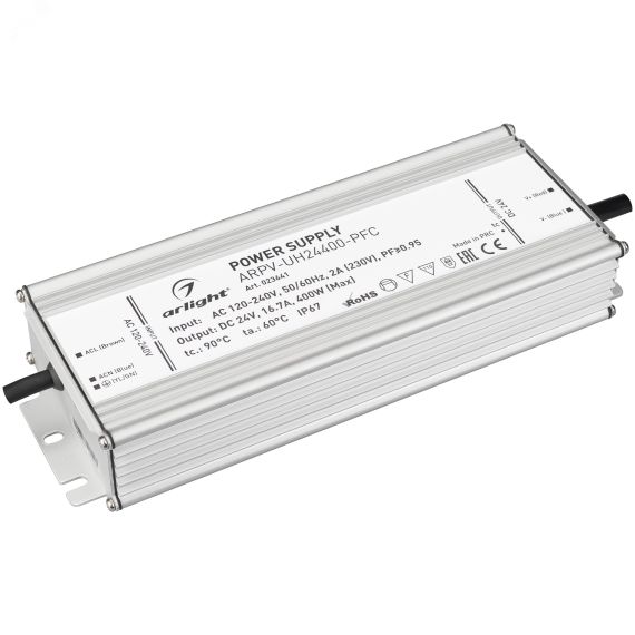 Блок питания ARPV-UH24400-PFC (24V, 16.7A, 400W) (ARL, IP67 Металл, 7 лет) Arlight 023641